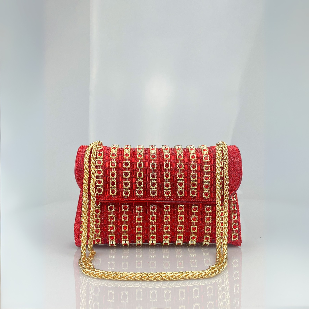 Angela – Chic Chain Coloured Diamond Shoulder Bag