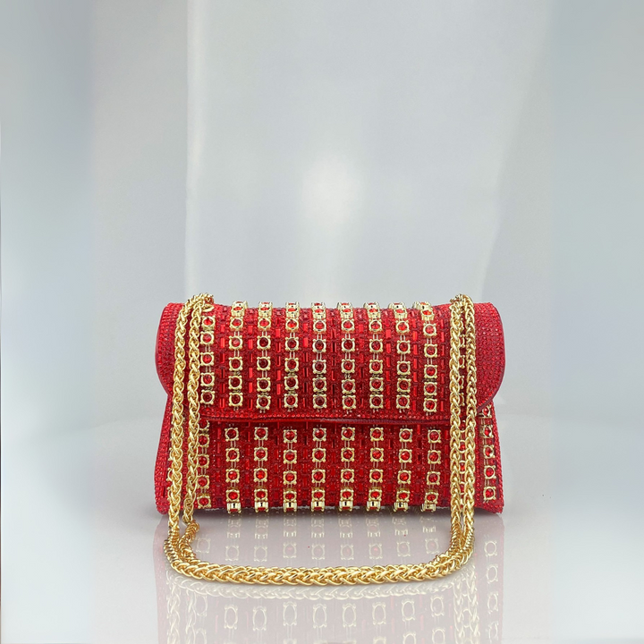 Angela – Chic Chain Coloured Diamond Shoulder Bag