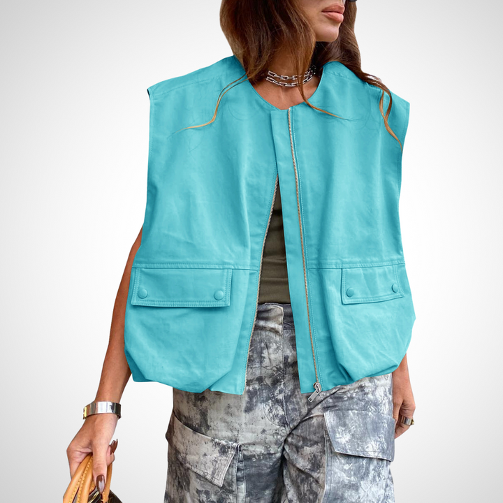 Jean – Casual Long Sleeve Collared Crop Jacket
