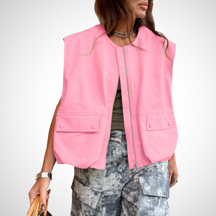Jean – Casual Long Sleeve Collared Crop Jacket