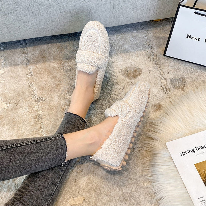Sally – Cosy Sherpa Loafers
