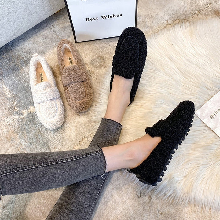 Sally – Cosy Sherpa Loafers