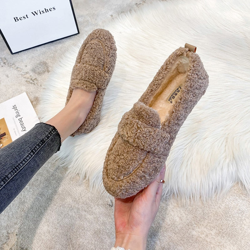 Sally – Cosy Sherpa Loafers