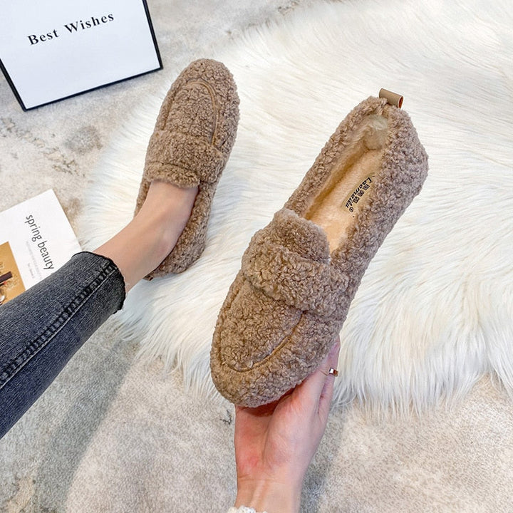 Sally – Cosy Sherpa Loafers