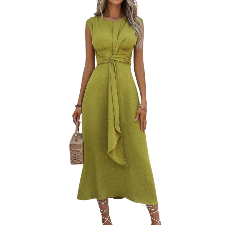 Isobel – Stylish Waist Tie Sleeveless Maxi Dress