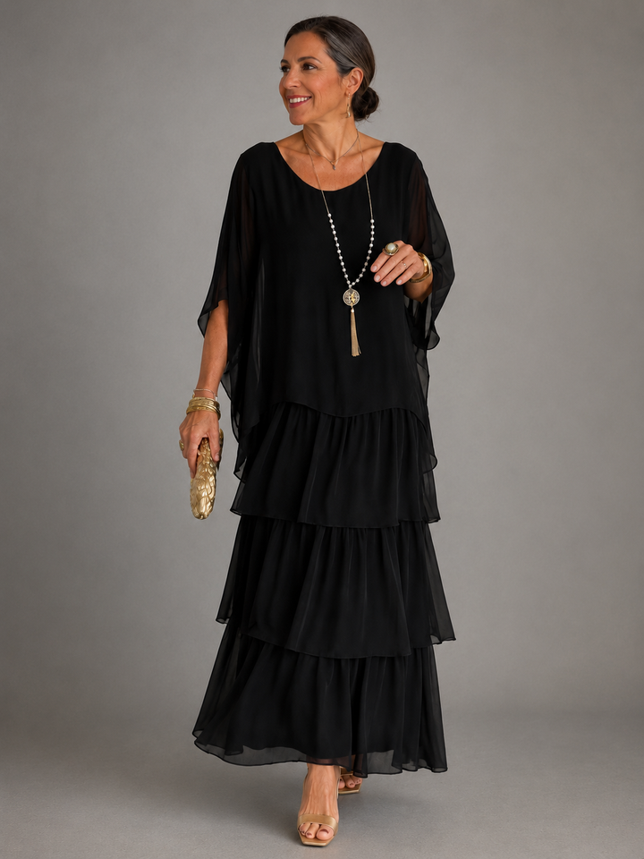 Vivienne – Tiered Chiffon Flowing Maxi Dress