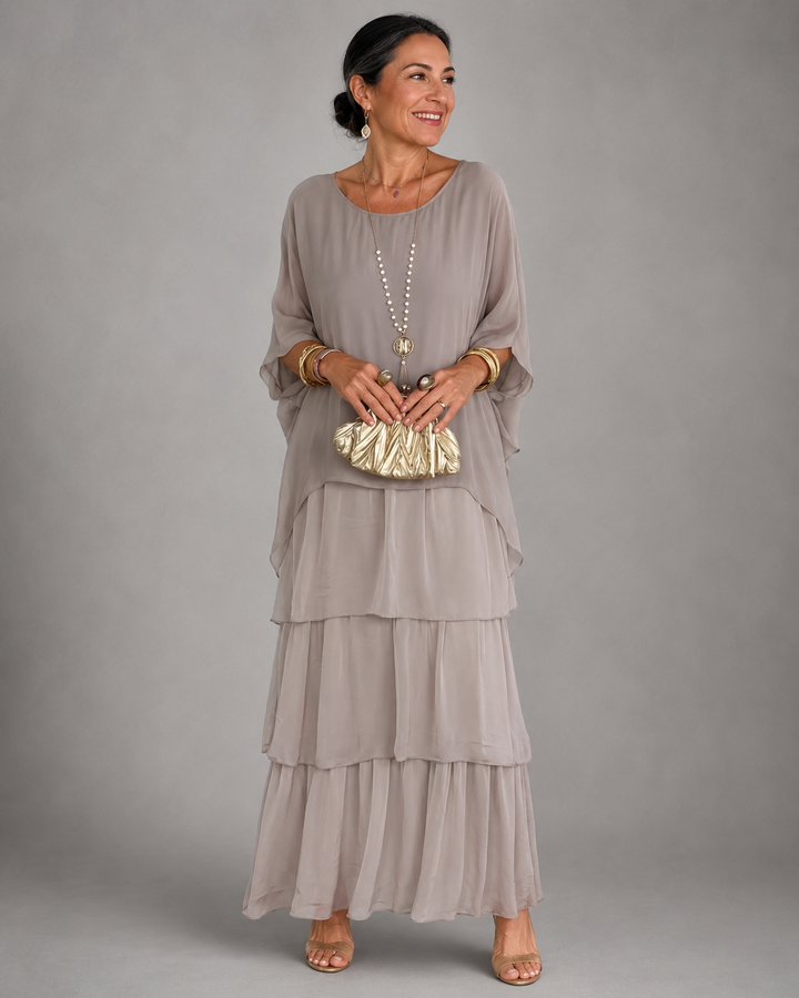 Lara – Tiered Chiffon Flowing Maxi Dress