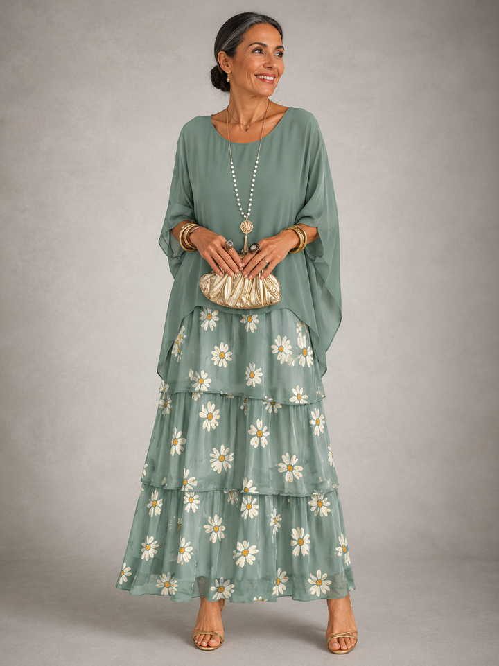 Vivienne – Tiered Chiffon Flowing Maxi Dress