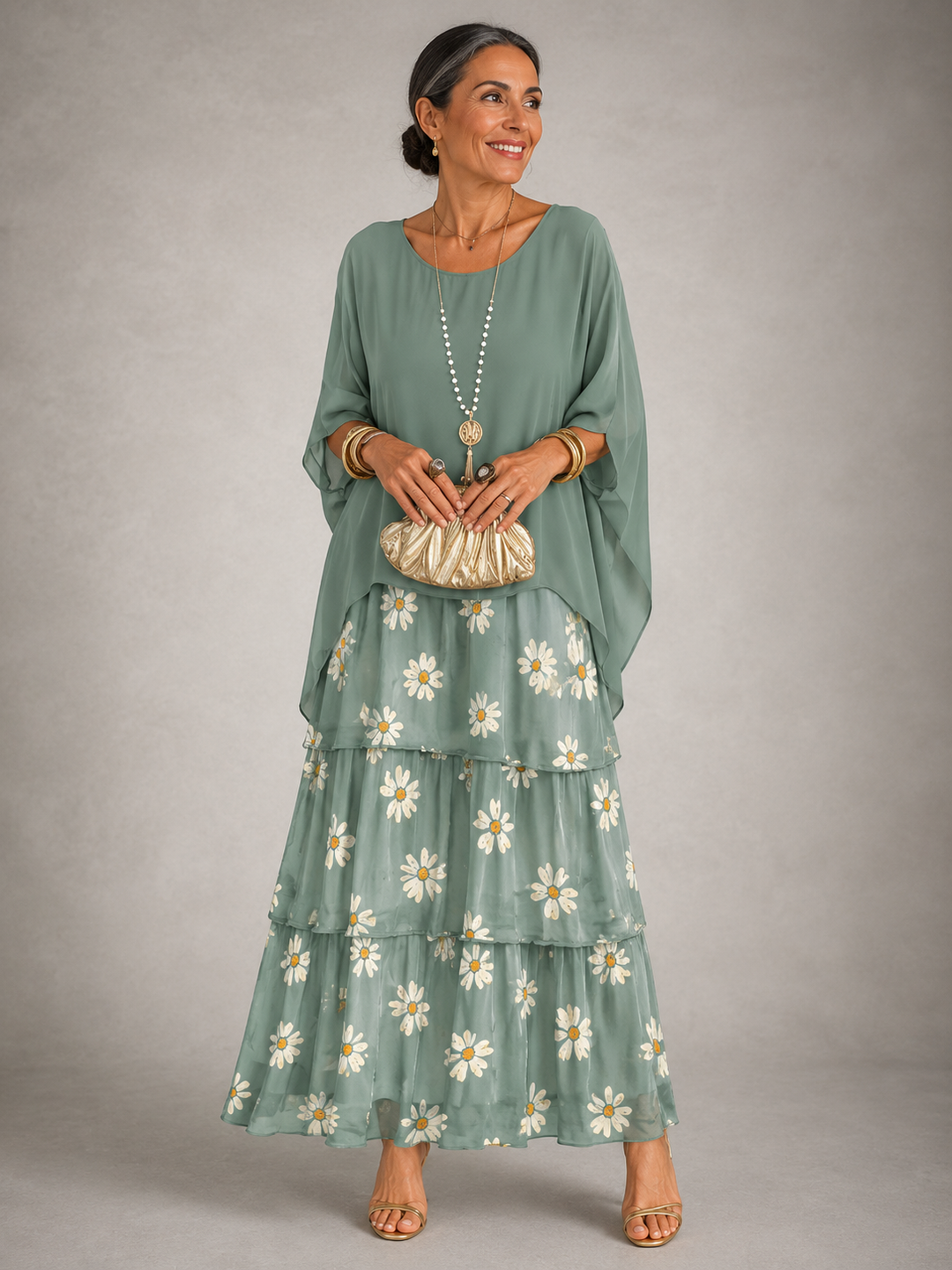 Lara – Tiered Chiffon Flowing Maxi Dress