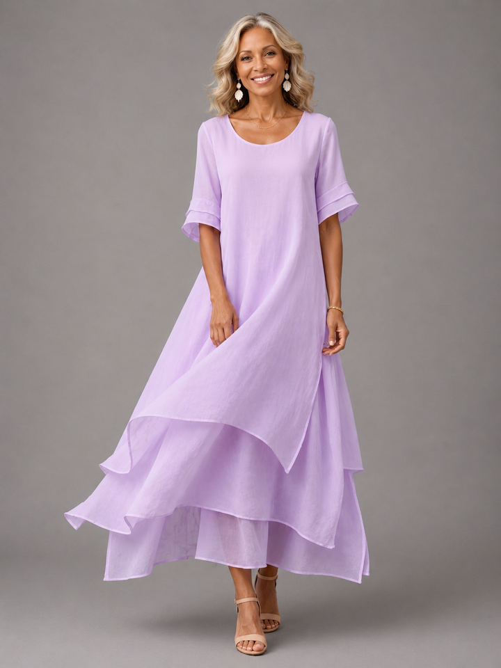 Serena – Tiered Maxi Dress with Flutter Sleeves