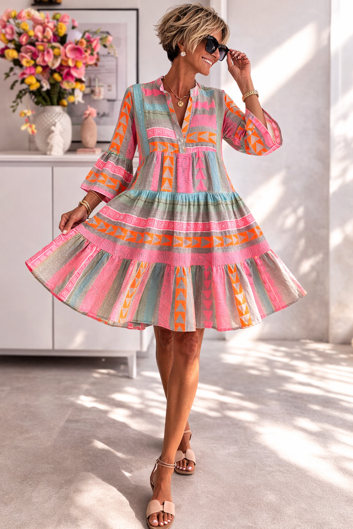 Irene – Patterned Flowing Midi Dress