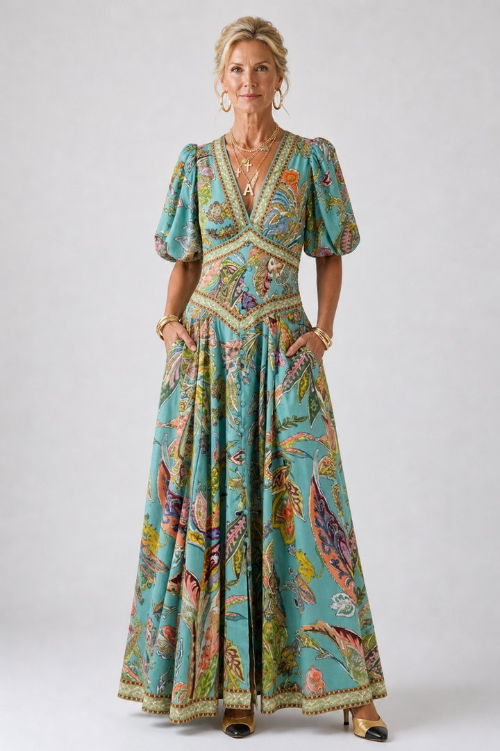 Dorothy – Airy Maxi Dress With Puff Sleeves