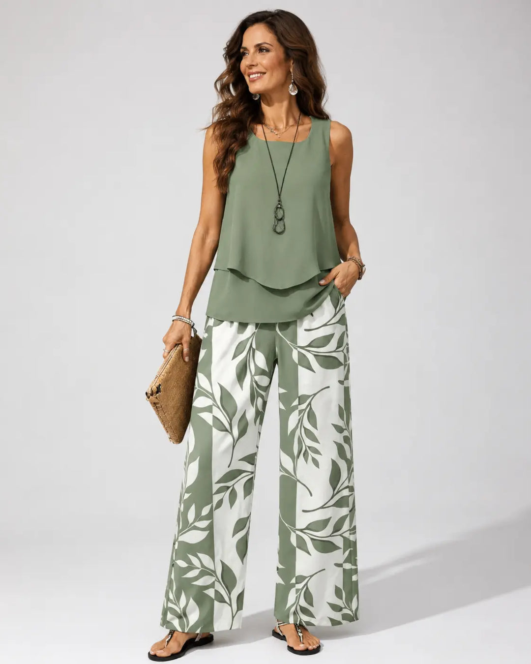 Serena – Layered Top and Wide-Leg Pants Set