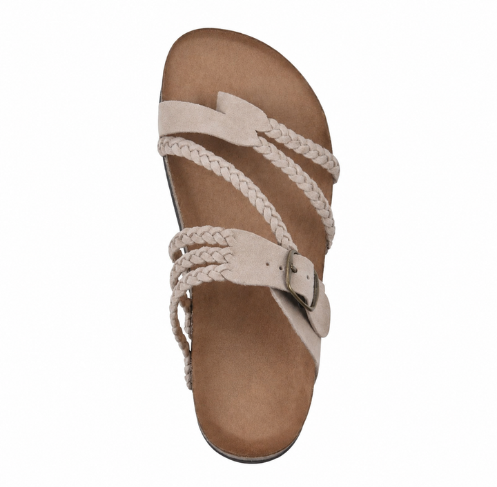 Maya – Braided Strap Cork Footbed Sandals