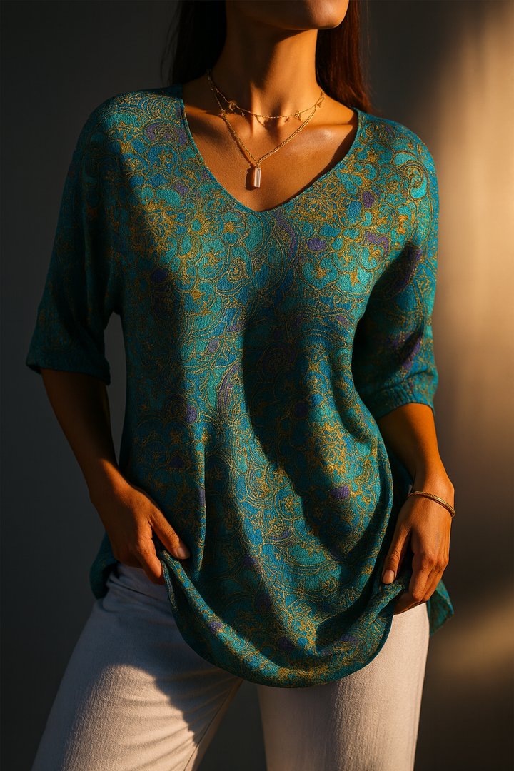 Serena – Boho Mandala Print Relaxed Top