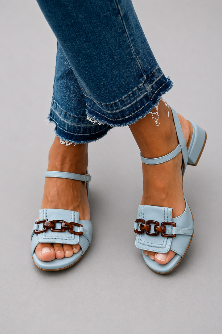 Sonia – Chain Detail Ankle Strap Sandals