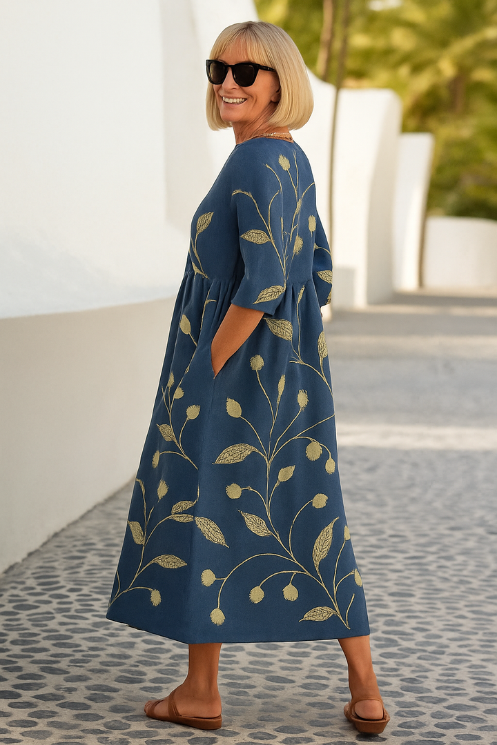 Eliza – Floral Print Relaxed Midi Dress