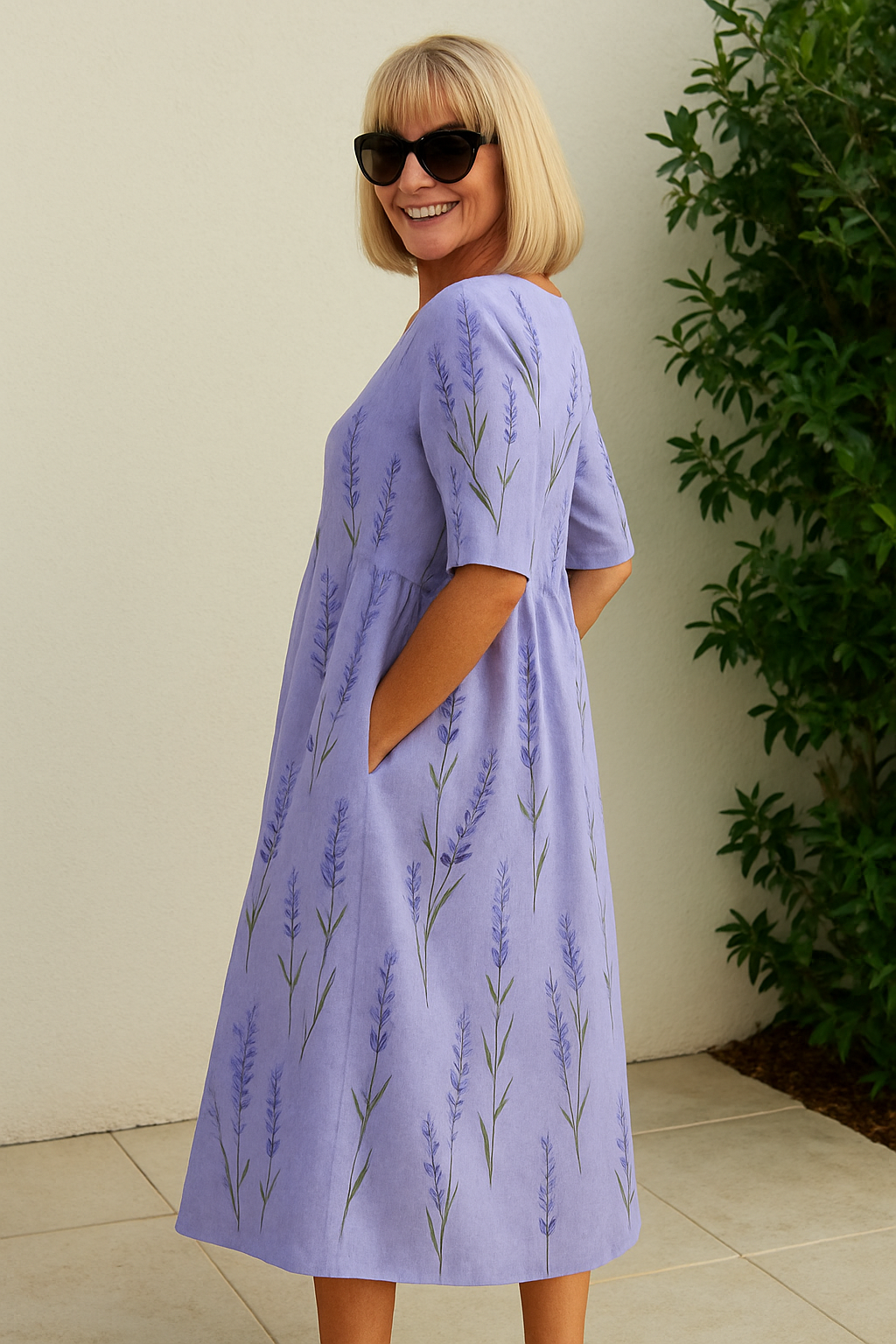 Eliza – Floral Print Relaxed Midi Dress