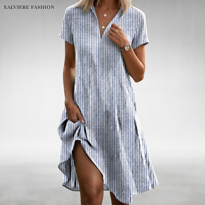 Beverley – Floral Midi Dress with Flowing Silhouette