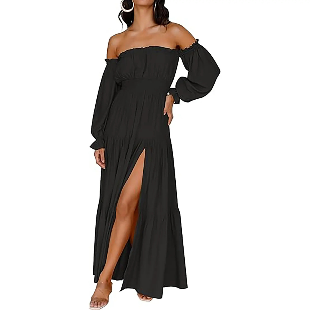 Stephanie – Bohemian Off-Shoulder Layered Maxi Dress