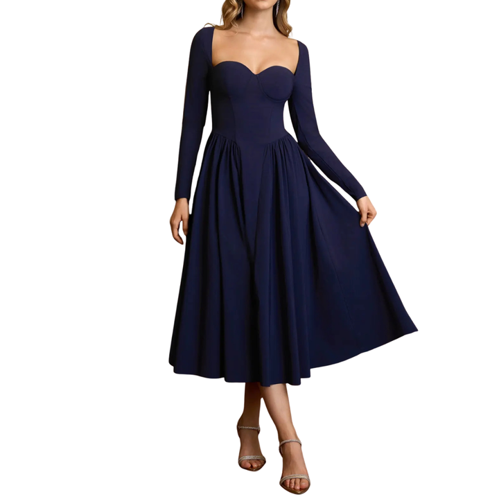 Jean – Open-Back Pleated Midi Dress