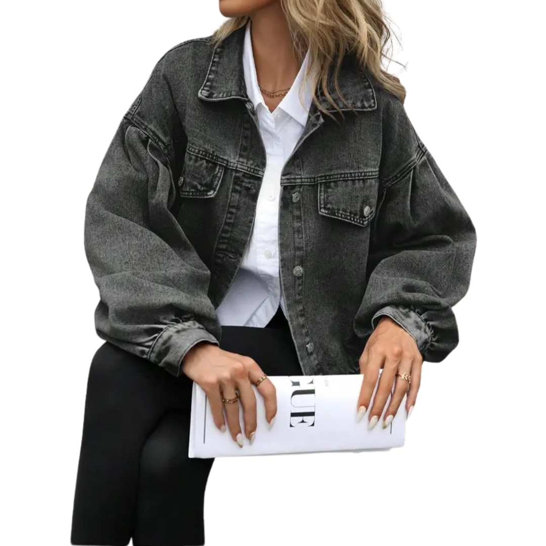 Hazel – Timeless Oversized Moto Jacket