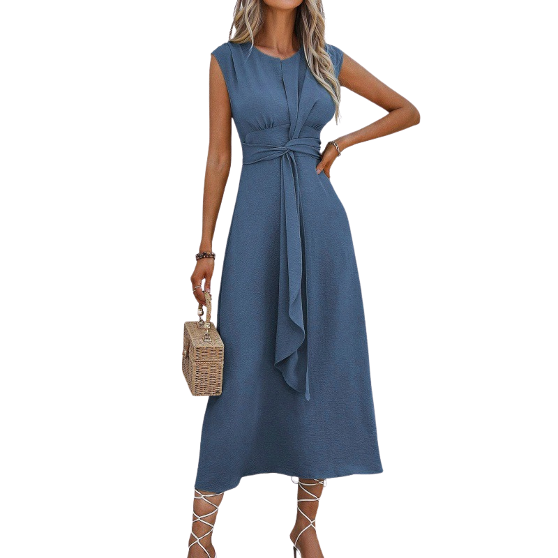 Isobel – Stylish Waist Tie Sleeveless Maxi Dress