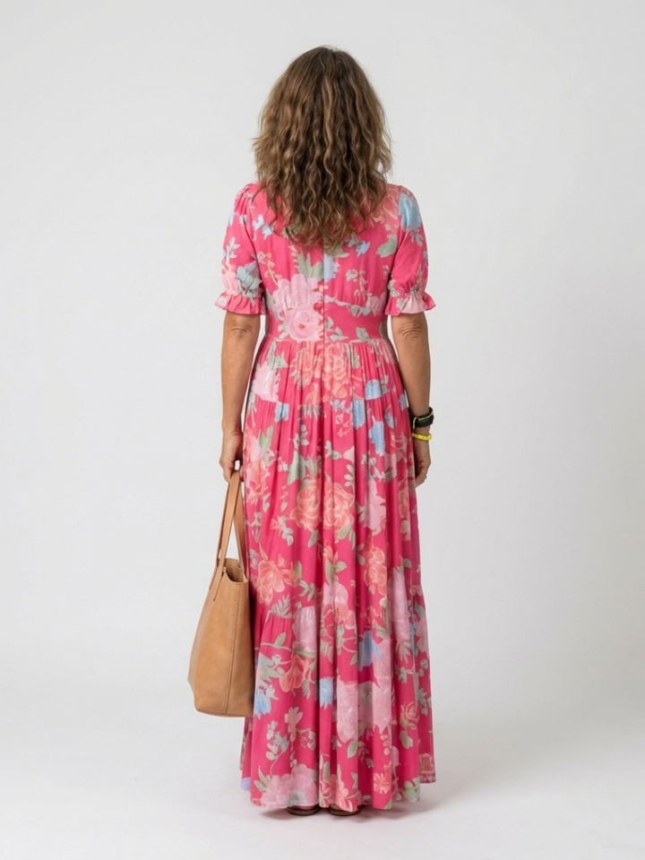 Florence – Sleeveless V-Neck Floral Midi Dress