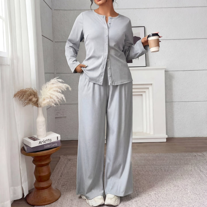 Freda – Elegant Plus-Size Knitted Two-Piece Set