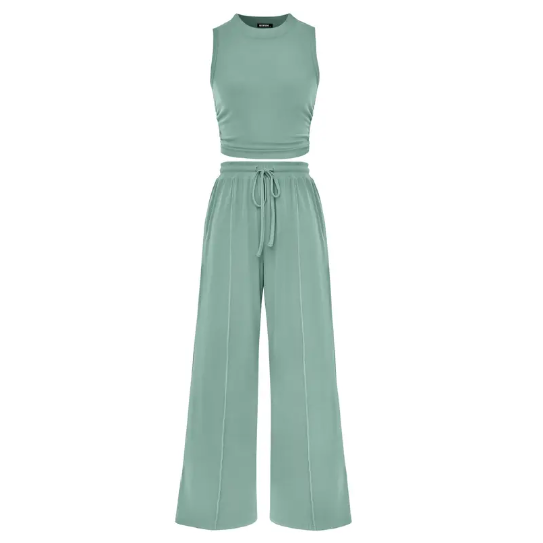 Nella – Ribbed Knit Sleeveless Lounge Set