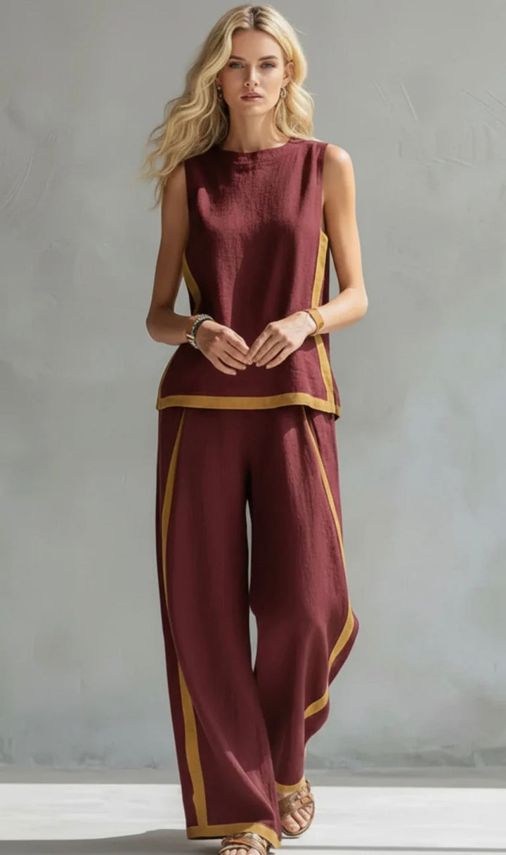 Marlene – Wide Leg Linen Two-Piece Set