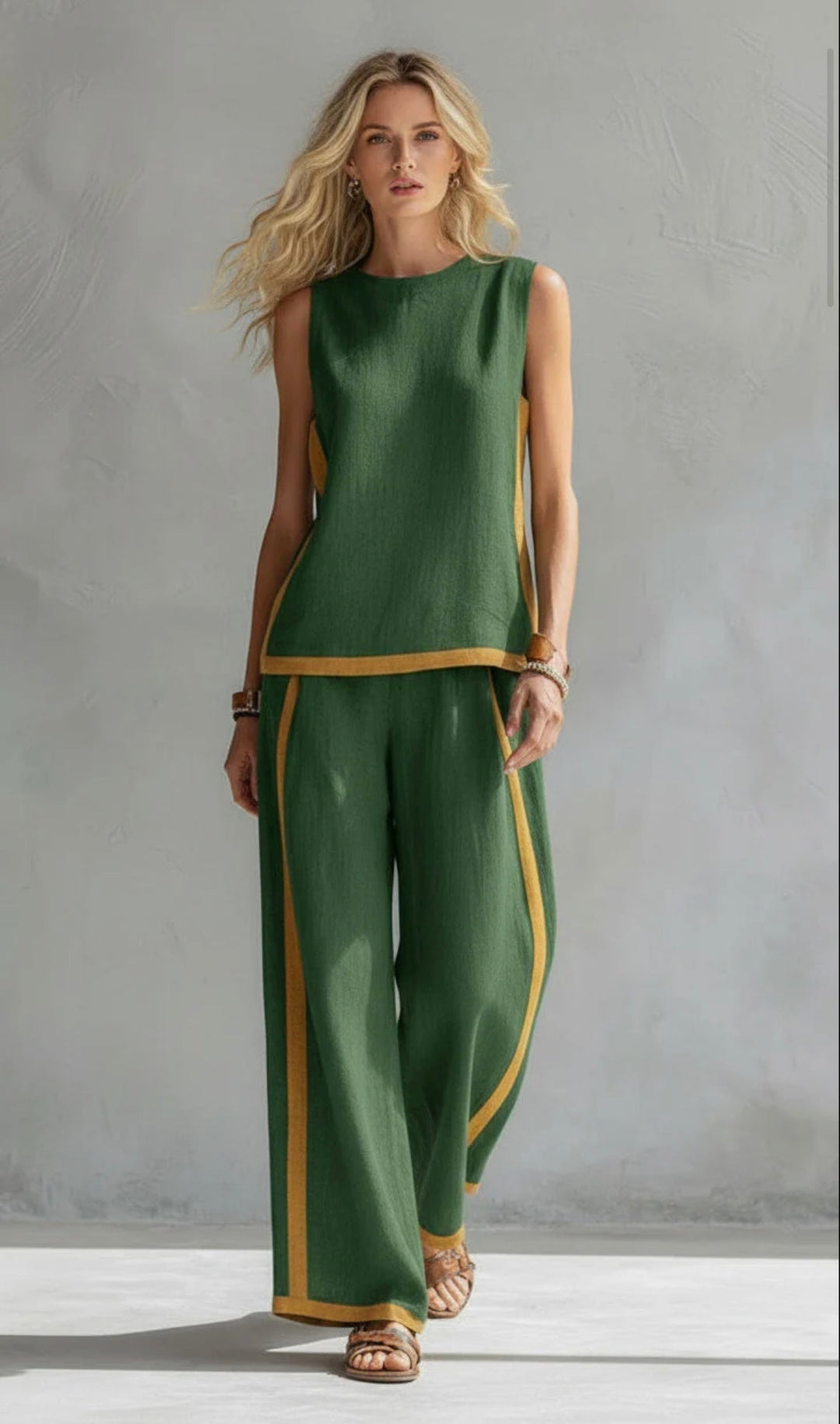 Marlene – Wide Leg Linen Two-Piece Set