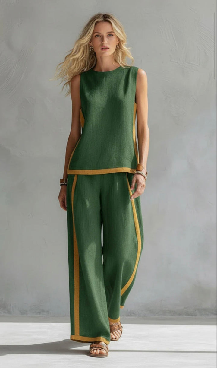 Marlene – Wide Leg Linen Two-Piece Set