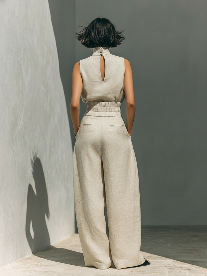 Mirella – Minimalist Tank Top And Wide-Leg Pants Set