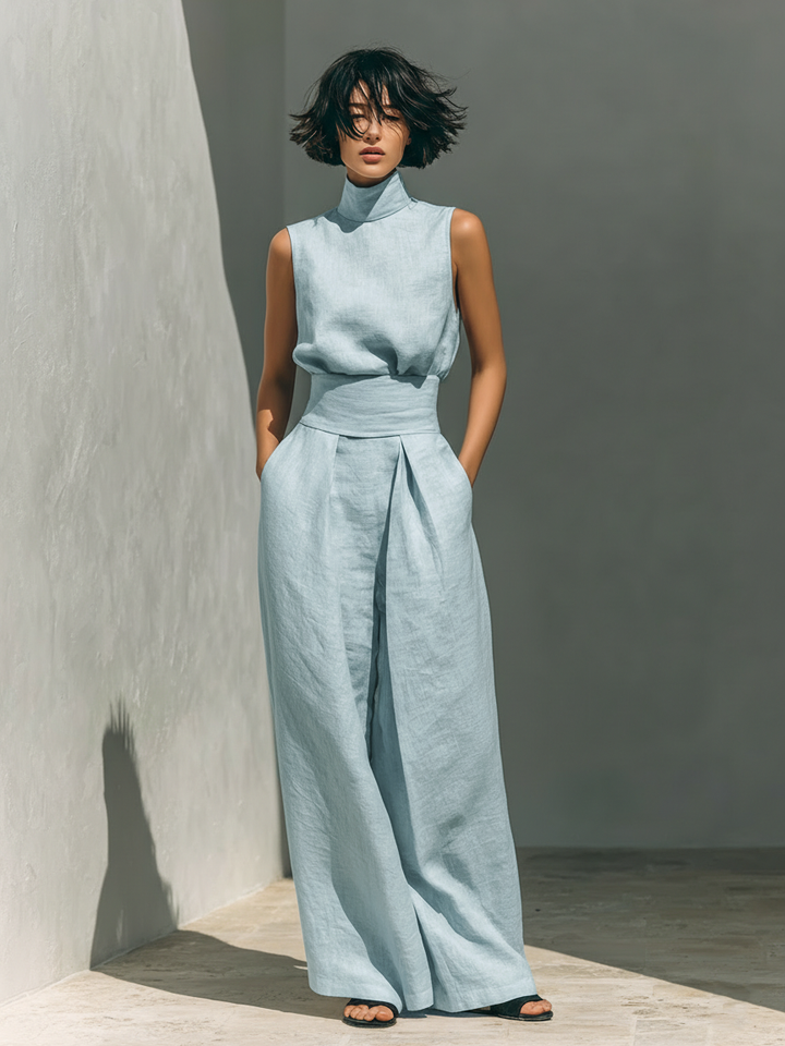 Mirella – Minimalist Tank Top And Wide-Leg Pants Set