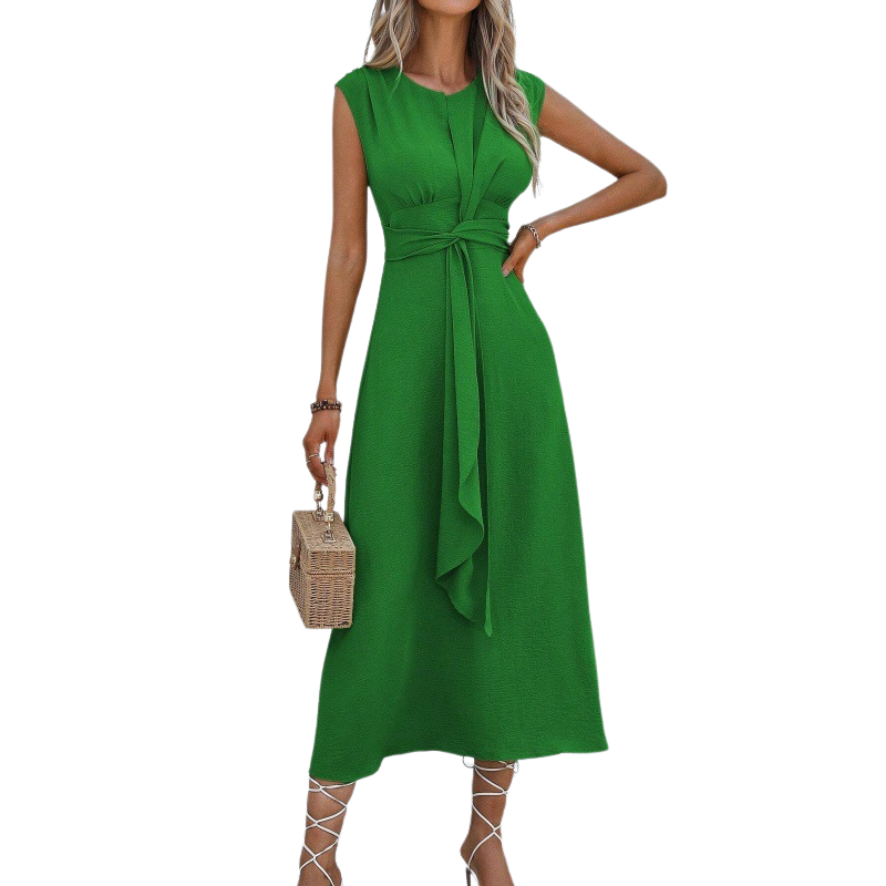 Isobel – Stylish Waist Tie Sleeveless Maxi Dress
