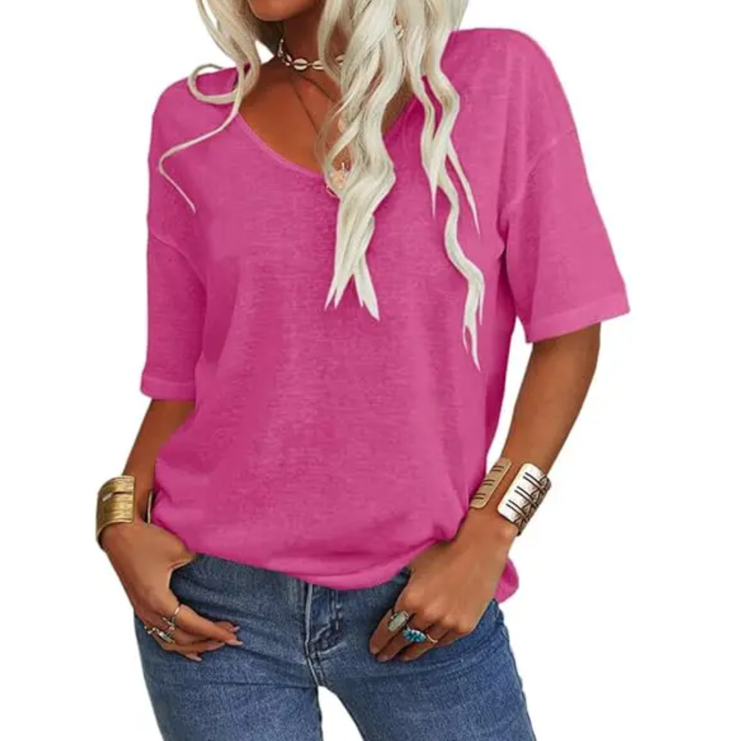 Katie – Relaxed V-Neck Essential Tee