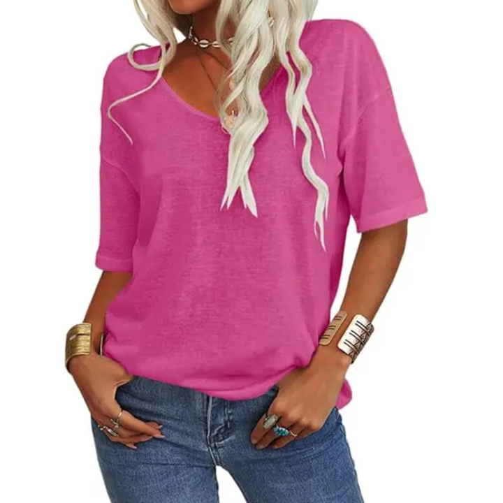 Katie – Relaxed V-Neck Essential Tee