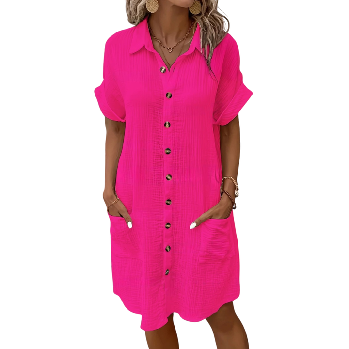 Teresa – Chic U-Neck Denim Dress