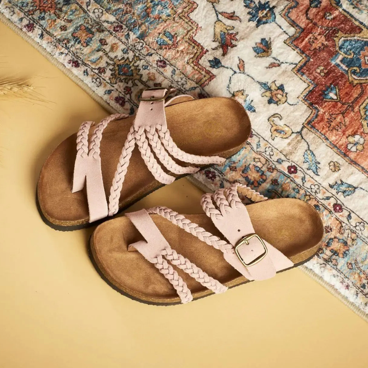 Hayleigh – Braided Strap Footbed Sandals