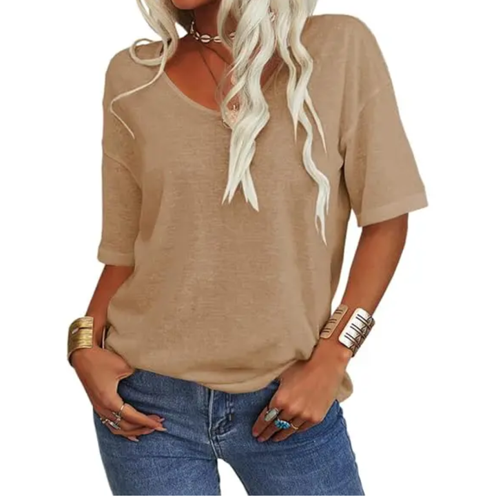 Katie – Relaxed V-Neck Essential Tee