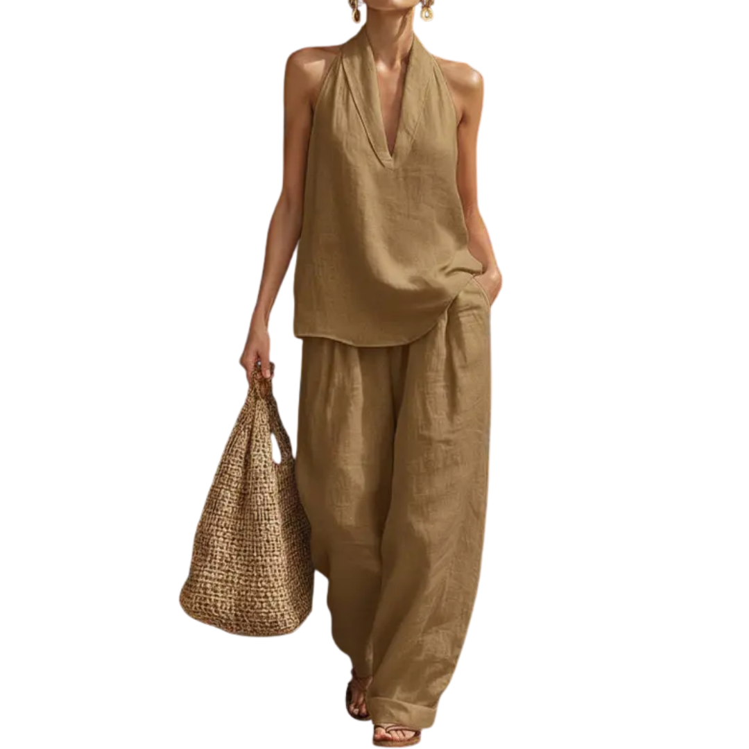 Deirdre – Breezy Halter Wide-Leg Two Piece Set