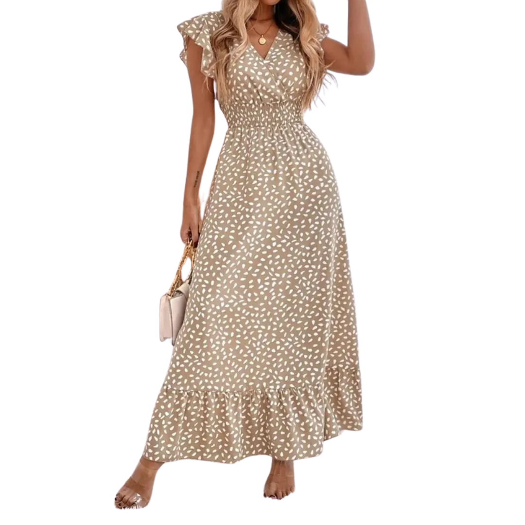 Isobel – Floral Ruffle Sleeve Boho Dress