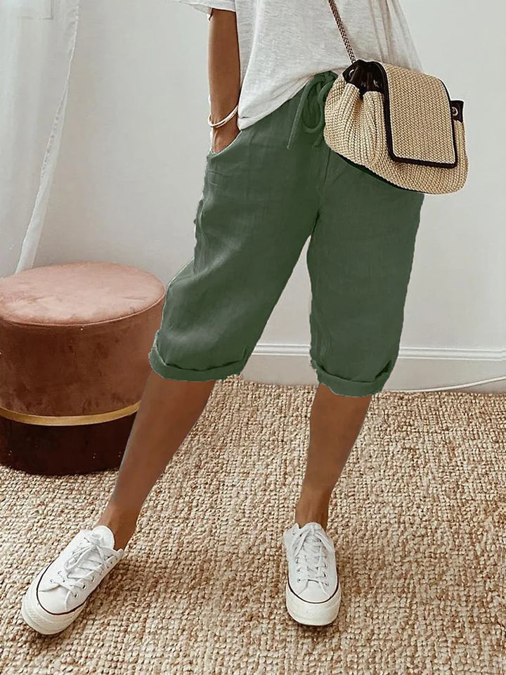Celia – Relaxed Linen Drawstring Shorts