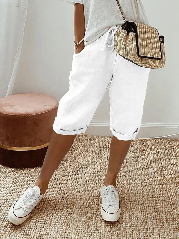 Celia – Relaxed Linen Drawstring Shorts