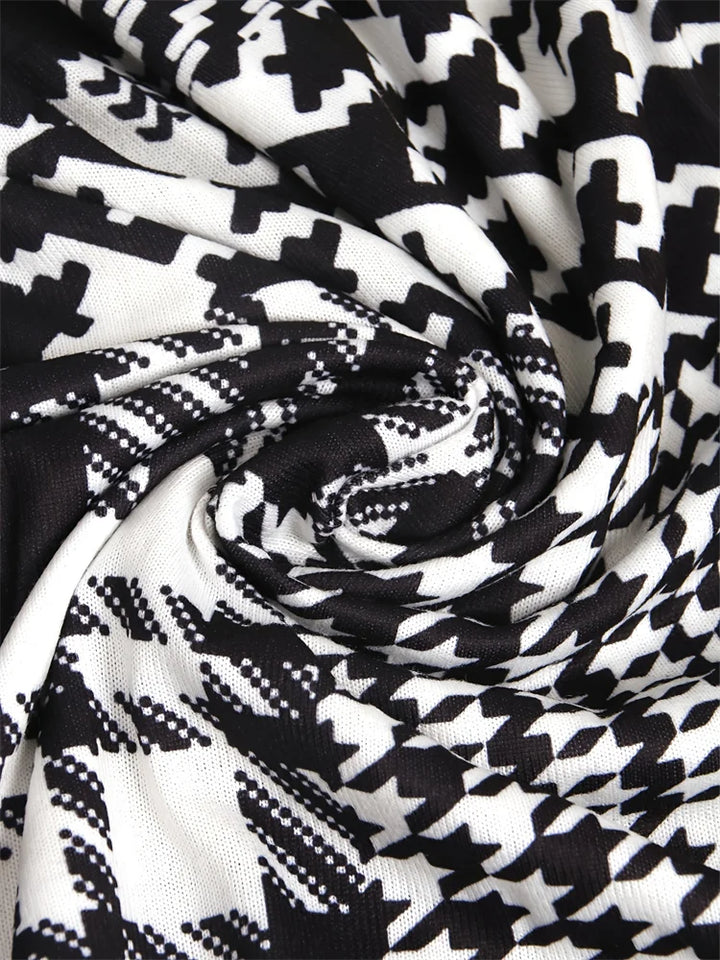 Leona – Sleek Geo-Print Cardigan
