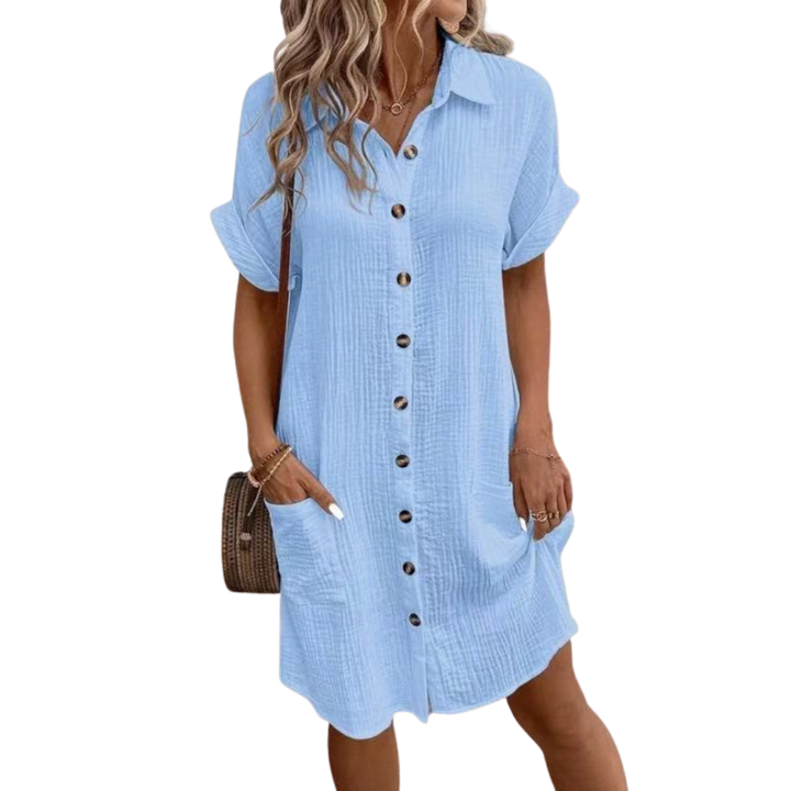 Teresa – Chic U-Neck Denim Dress