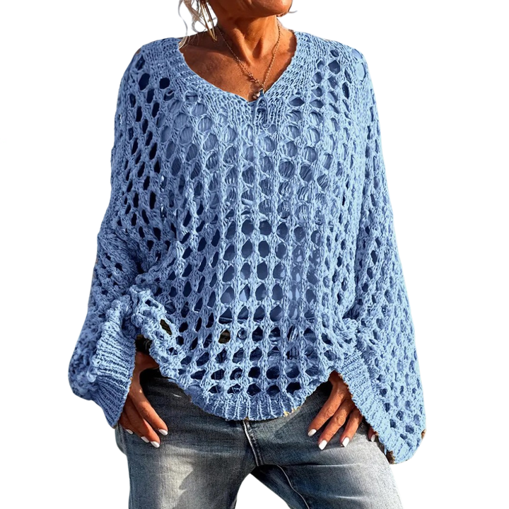 Gracie – Relaxed Openwork Knit Sweater