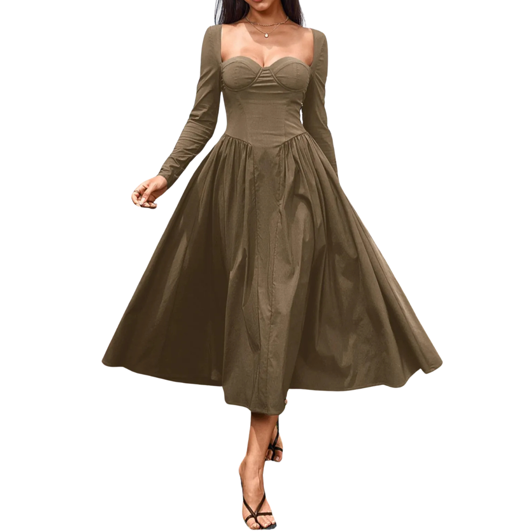 Jean – Open-Back Pleated Midi Dress