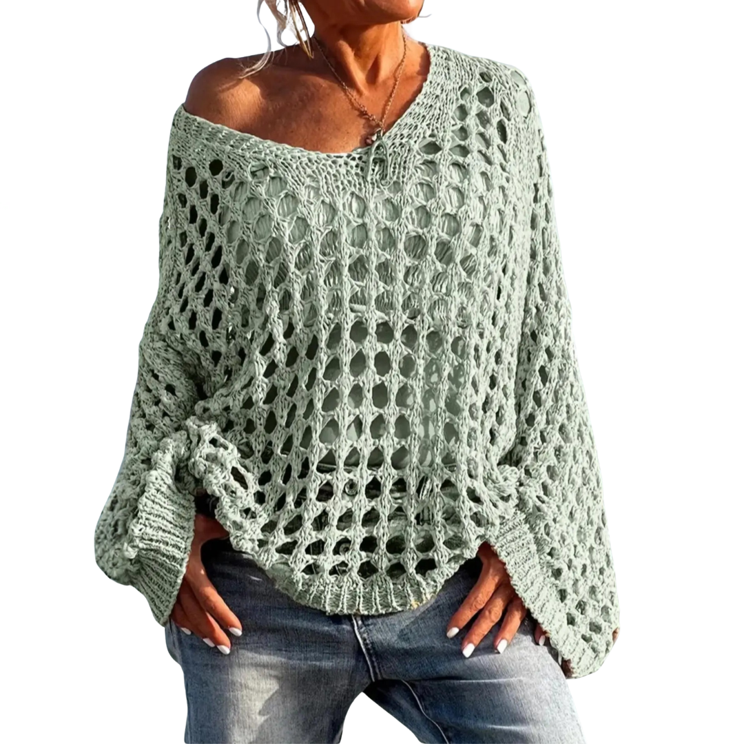 Gracie – Relaxed Openwork Knit Sweater
